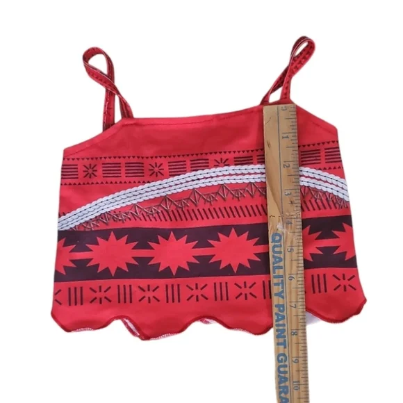 Disney Moana Girls 2PC Outfit Crop Top Skirt Costume Polynesian Size 3T 4T - Picture 9 of 12